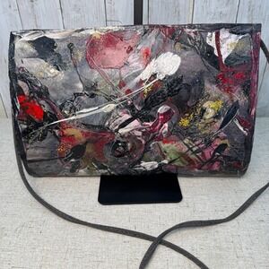 Vintage‎ 80s Artist-Made Abstract Painted Crossbody – One of a Kind